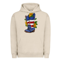 Pigment French Oak american cowboy boot with sunflower Urban Hoodie - HRA Design Shop