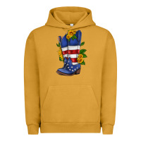 Pigment Peanut Butter american cowboy boot with sunflower Urban Hoodie - HRA Design Shop