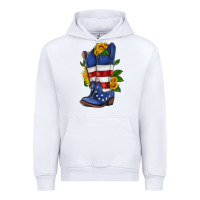White american cowboy boot with sunflower Urban Hoodie - HRA Design Shop