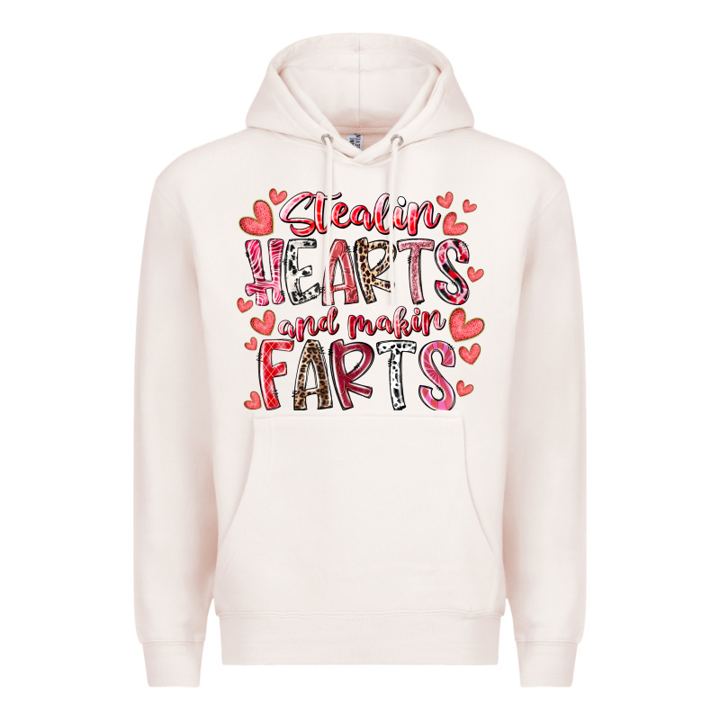 Stealin Hearts And Makin Farts Premium Hoodie by RacoonDesign | Teevron