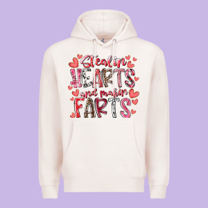 Stealin Hearts And Makin Farts Premium Hoodie Designed By Racoondesign