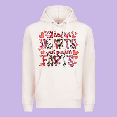 Stealin Hearts And Makin Farts Premium Hoodie Designed By Racoondesign