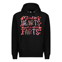 Black stealin hearts and makin farts Premium Hoodie - RacoonDesign