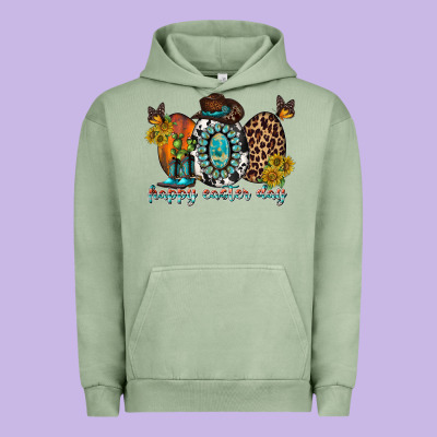 Happy Easter Egg Western Urban Hoodie Designed By Racoondesign