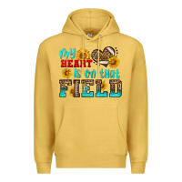 Antique Gold my heart is on that field american football Premium Hoodie - HRA Design Shop