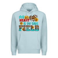 Blue Mist my heart is on that field american football Premium Hoodie - HRA Design Shop