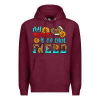 Burgundy my heart is on that field american football Premium Hoodie - HRA Design Shop