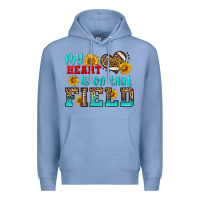 Colony Blue my heart is on that field american football Premium Hoodie - HRA Design Shop
