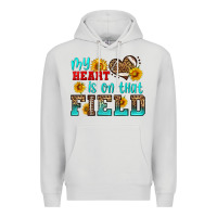 Dove Grey my heart is on that field american football Premium Hoodie - HRA Design Shop