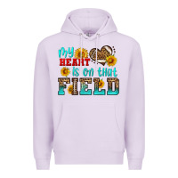 Lilac my heart is on that field american football Premium Hoodie - HRA Design Shop