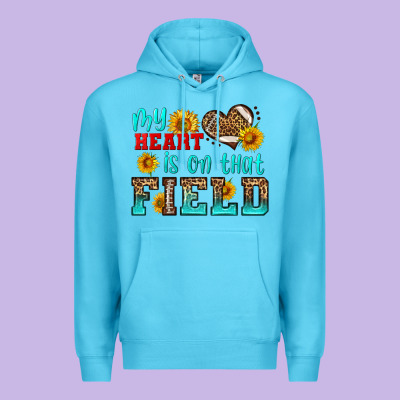 My Heart Is On That Field American Football Premium Hoodie Designed By Hra Design Shop