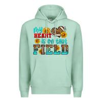 Seafoam my heart is on that field american football Premium Hoodie - HRA Design Shop