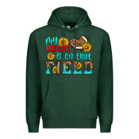 Sports Green my heart is on that field american football Premium Hoodie - HRA Design Shop