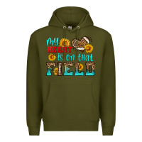 Army Green my heart is on that field american football Premium Hoodie - HRA Design Shop