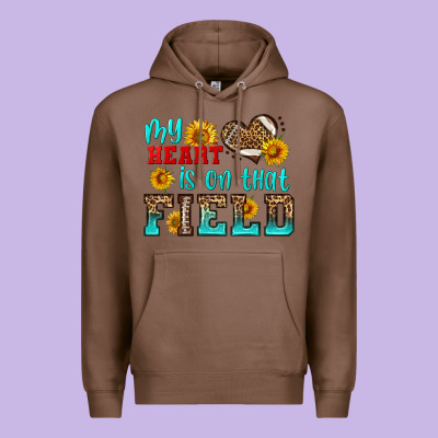 My Heart Is On That Field American Football Premium Hoodie Designed By Hra Design Shop