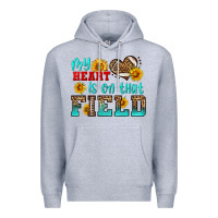 Heather Grey my heart is on that field american football Premium Hoodie - HRA Design Shop