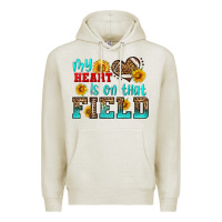 Oatmeal Heather my heart is on that field american football Premium Hoodie - HRA Design Shop