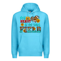 Ocean Blue my heart is on that field american football Premium Hoodie - HRA Design Shop