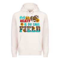 Pale Pink my heart is on that field american football Premium Hoodie - HRA Design Shop