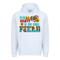 White my heart is on that field american football Premium Hoodie - HRA Design Shop