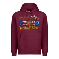 Burgundy loud and proud football mom Premium Hoodie - HRA Design Shop