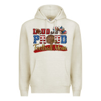 Oatmeal Heather loud and proud football mom Premium Hoodie - HRA Design Shop