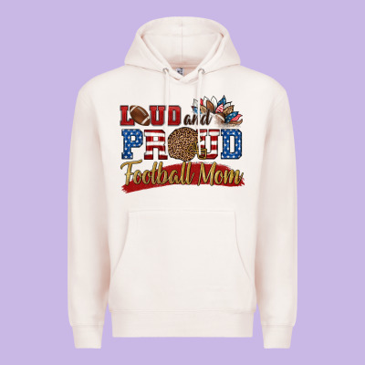Loud And Proud Football Mom Premium Hoodie Designed By Hra Design Shop
