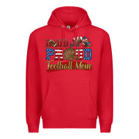 Red loud and proud football mom Premium Hoodie - HRA Design Shop