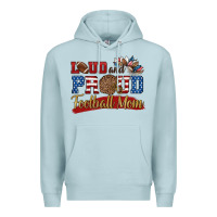 Blue Mist loud and proud football mom Premium Hoodie - HRA Design Shop
