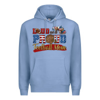 Colony Blue loud and proud football mom Premium Hoodie - HRA Design Shop