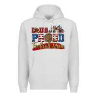 Dove Grey loud and proud football mom Premium Hoodie - HRA Design Shop
