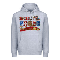 Heather Grey loud and proud football mom Premium Hoodie - HRA Design Shop