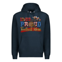 Navy loud and proud football mom Premium Hoodie - HRA Design Shop