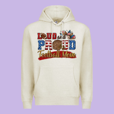 Loud And Proud Football Mom Premium Hoodie Designed By Hra Design Shop
