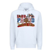 White loud and proud football mom Premium Hoodie - HRA Design Shop