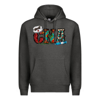 Charcoal Heather cna Premium Hoodie - CowhideDigitalArt