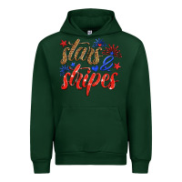 Forest Green stars and stripes Urban Hoodie - HRA Design Shop