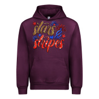 Mauve Wine stars and stripes Urban Hoodie - HRA Design Shop
