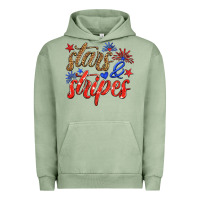 Pigment Oil Green stars and stripes Urban Hoodie - HRA Design Shop