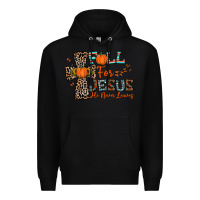 Black fall for jesus he never leaves Premium Hoodie - CowhideDigitalArt