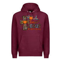 Burgundy fall for jesus he never leaves Premium Hoodie - CowhideDigitalArt
