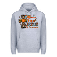Heather Grey fall for jesus he never leaves Premium Hoodie - CowhideDigitalArt
