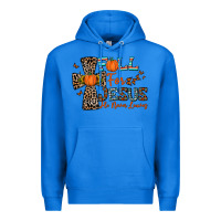 True Royal fall for jesus he never leaves Premium Hoodie - CowhideDigitalArt