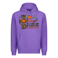 Purple fall for jesus he never leaves Premium Hoodie - CowhideDigitalArt