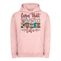 Pigment Salmon livin' that nurse life Urban Hoodie - FaDigitalArtStudio