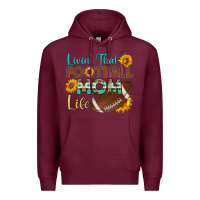 Burgundy livin' that football mom life Premium Hoodie - HRA Design Shop