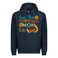 Navy livin' that football mom life Premium Hoodie - HRA Design Shop
