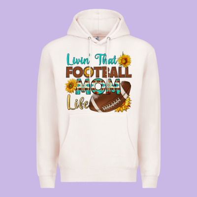 Livin' That Football Mom Life Premium Hoodie Designed By Hra Design Shop