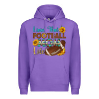 Purple livin' that football mom life Premium Hoodie - HRA Design Shop