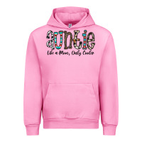 Fuchsia Pink auntie  like a mom, only cooler Urban Hoodie - CowhideDigitalArt
